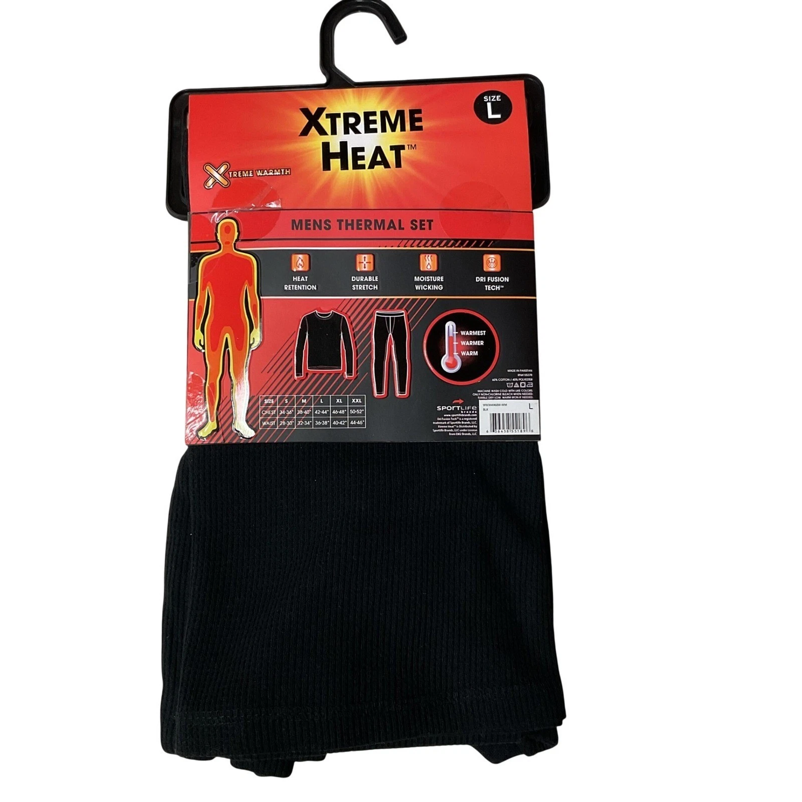 Xtreme Heat Men's Heat Retention Moisture Wicking Thermal Underwear Set Sz L NWT
Opens in a new wind