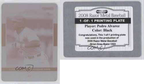 2008 Razor Signature Series Metal Printing Plate Black 1/1 Pedro Alvarez 10fs - Picture 3 of 3