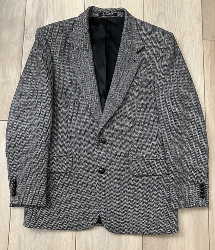 Robert Stock Men's Tweed Blazer Sport Coat Jacket Wool Herringbone 38 M/L