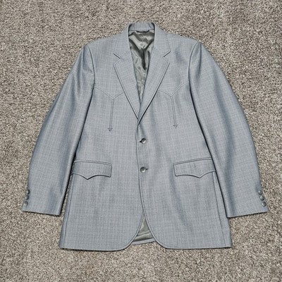 Circle S Ranch & Western Wear Men's Grey Suit with Western Detail 42L MadeInUSA