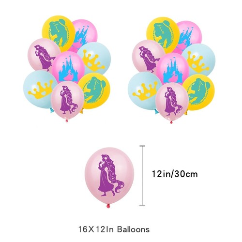 Disney Princess Theme Birthday Party Supplies Balloon Banner Cake Toppers - Picture 4 of 4