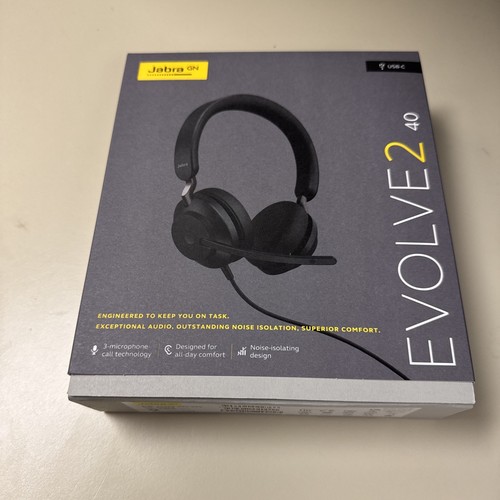 Jabra Evolve2 40 Stereo Headset (UC, USB-C) - Black 24089-989-899