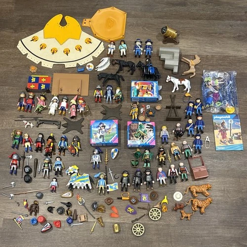 Playmobil Figures Weapons Horses Accessories Huge Lot Soldiers Knights Most VTG