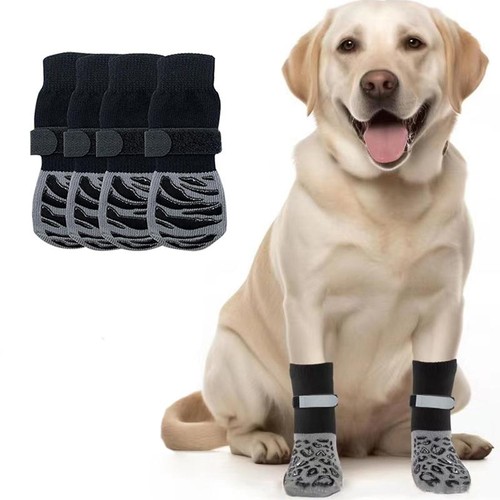 Anti-Slip Dog Socks 4pcs – Adjustable Indoor Paw Protectors, Washable & Knit - Picture 16 of 24