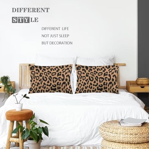 Leopard Print Throw Pillow Cover Queen Size Set of 2 Cheetah Safari Wild - Bild 2 von 6