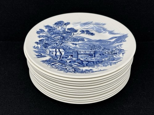 Wedgwood Countryside Enoch Blue & White Salad Dessert Bread PLATES 7" Lot of 12 - Picture 7 of 19