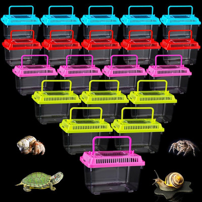 20 Pack Small Plastic Reptile Carrier Tarantula Enclosure Snake Breeding Box Hat