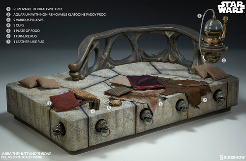 Star Wars - JABBA THE HUTT & THRONE DELUXE STATUE - 1:6 scale - Sideshow - New - Picture 10 of 19