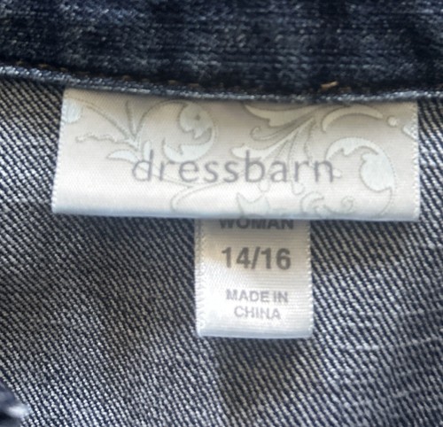 Dressbarn Damen 14/16 blau Denim Rüschen Jacke 3/4 Ärmel - Bild 2 von 6