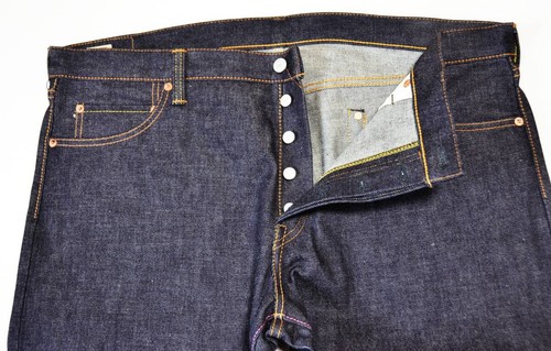 Jeans Momotaro 0305 stretti conici 15,7 oz W42 taglia grande denim grigio non lavato - Foto 5 di 10