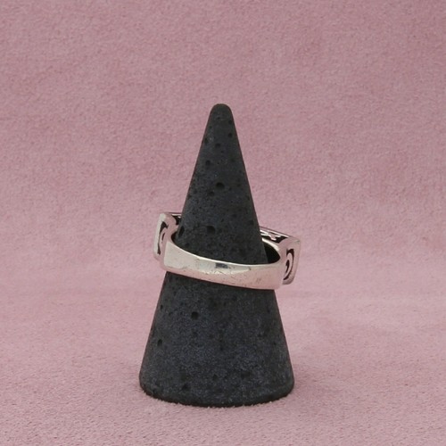 sterling silver black onyx ichthus fish ring size 8.5 - 第 3/3 張圖片