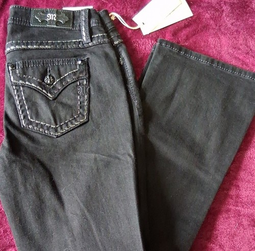 NWT Miss Me Mid Rise Border Pocket Bootcut Stretch Denim Jeans 30x30! - Picture 6 of 10