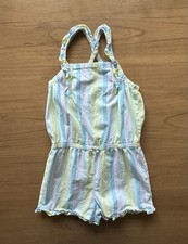 Carter  s Ruffled Romper Pastel Striped Girls Size 10