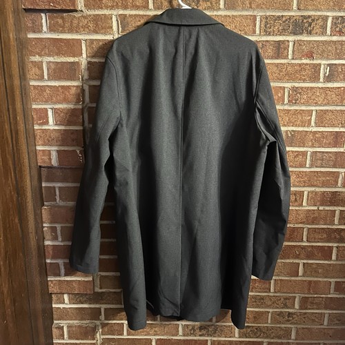 Claiborne Herren durchgehender Frontknopf Trenchcoat grau XL - Bild 8 von 11