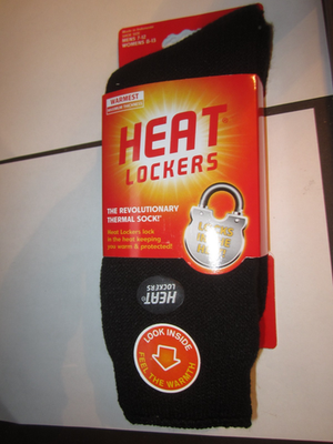#ad HEAT LOCKERS SOCKS SHOE SZ. MENS 7 12 WOMENS 8 13 WARMEST MAX THICKNESS BLK NIP $13.99
