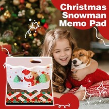 Christmas Snowman Memo Pad, 3D Paper Sculpture Sticky Notes NEW