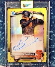 2025 Bowman Chrome Bo Davidson 1st Yellow Refractor Auto /75 #CPA-BD SP Giants 