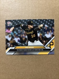 2024 TOPPS NOW #645 PAUL SKENES PITTSBURGH PIRATES ROOKIE ties record most Ks