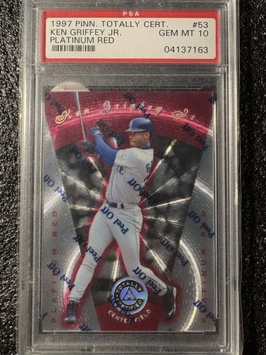 1997 PINNACLE TOTALLY CERTIFIED KEN GRIFFEY JR #53 PLATINUM RED /3999 PSA 10