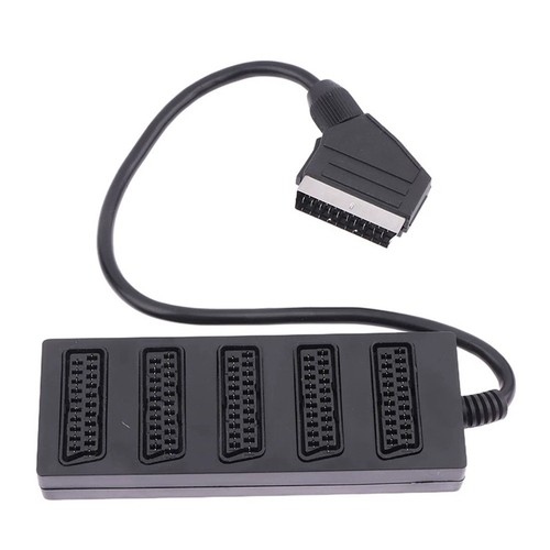 21Pin Scart 5 Way Splitter 21p Scart Male to 5 Female Adapter Connector 51048 - Afbeelding 5 van 7