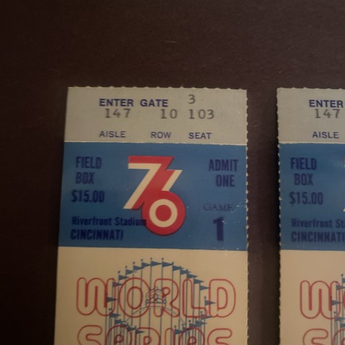 Juego completo de talones de boletos de la Serie Mundial 1976 juegos 1-4 Rojos barrido Yankees - Imagen 4 de 13