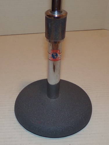 Vintage Atlas Tabletop Microphone Stand Cast Iron Base 13" Tall - Picture 2 of 8