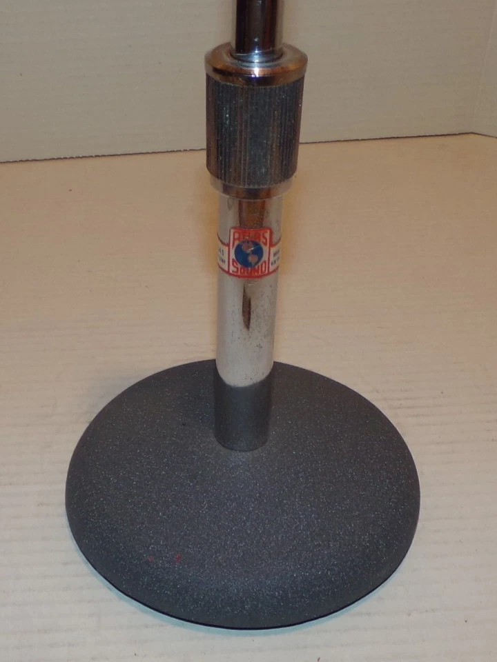 Vintage Atlas Tabletop Microphone Stand Cast Iron Base 13" Tall - Image 2 of 4