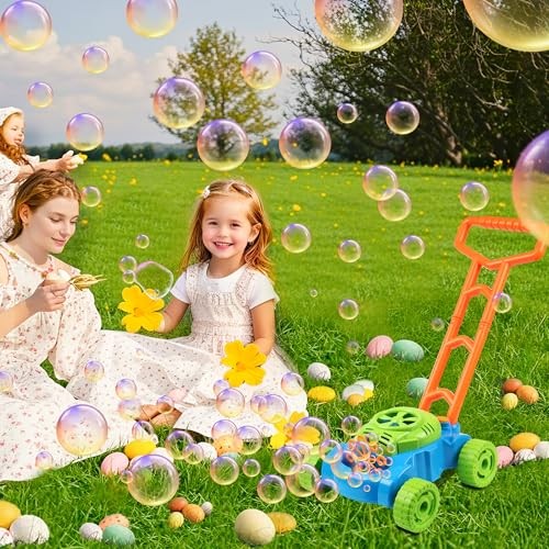 Bubble Lawn Mower for Toddlers 1-3 Years - Kids Outdoor Bubble Machine Push - Picture 5 of 7