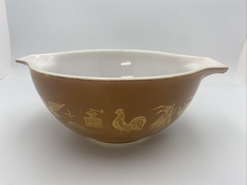 Pyrex Vintage Juego de 4 Cuencos Mezcladores Cenicienta Americana Temprana Dorado Marrón - Imagen 15 de 24