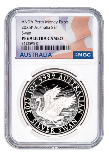 2025 Australia 1 oz Silver Swan Proof ANDA Perth Money Expo NGC PF69 ...