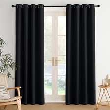 out Curtains Bedroom Drapes 84 inch Long 2 52"W x 84"L Pack of 2 Black