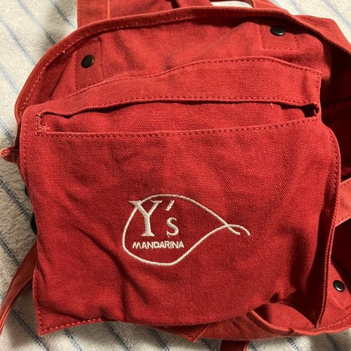 Y's x Mandarina Canvas Schultertasche burgund gesticktes Logo Rarität - Bild 6 von 11