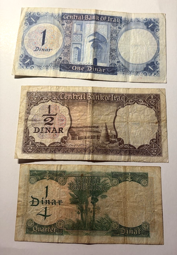 Iraq 1971 10 Dinars P60 5 Dinars P59 1 Dinar P58 1/2 Dinar P57 1/4 Dinar P56 - Picture 3 of 8