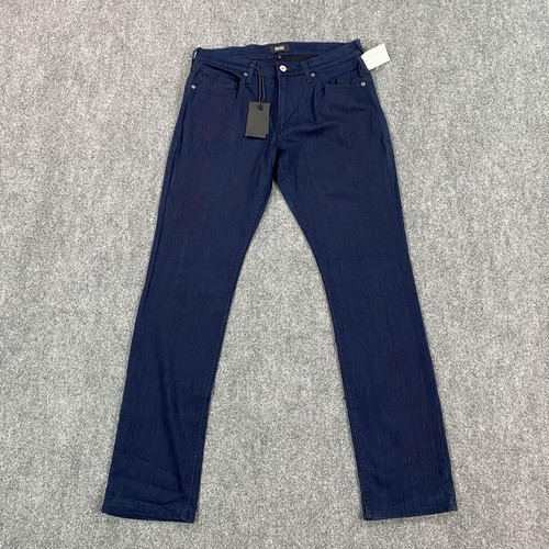 Pantalones de mezclilla Paige para hombre 33 lavado oscuro federal ajustados rectos elásticos azul índigo - Imagen 1 de 17