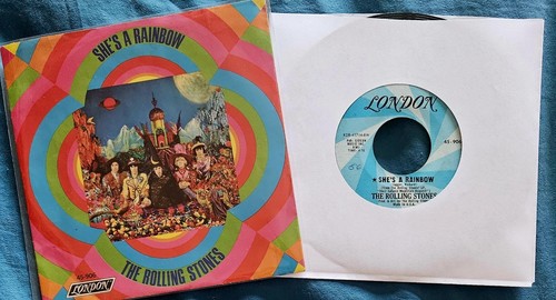 RARE!! ROLLING STONES EX++ SLEEVE & EX VINYL 1968 "She's A Rainbow" PLAYS GREAT! - Picture 9 of 9