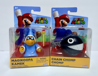 #ad Nintendo Super Mario 2 1 2 Inch Mini Figures Magikoopa Kamek amp; Chain Chomp Chomp $22.55