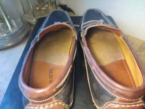 H.S. TRASK Men's Size 11 Drake Bison Loafers Leather Navy Slip On 30-0341 - Picture 11 of 19