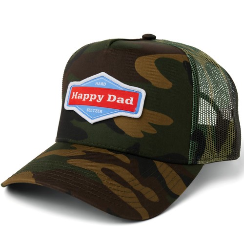 🆕 Happy Dad Trucker Hat Breathable Mesh in military camouflage green -ONE SIZE - Picture 2 of 18