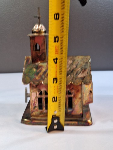 Vtg Berkeley Designs Tin Copper Church Music Box "Amazing Grace" Tested Works - Picture 13 of 14