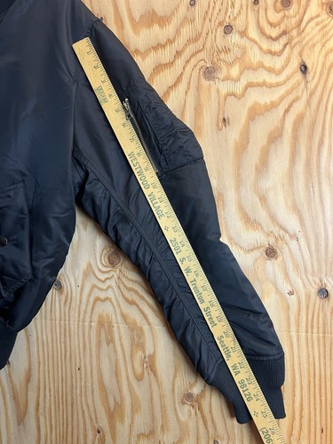 Giacca Bomber Vintage Alpha Industries Nero MA-1 Flyer Intermedio Uomo S USA - Foto 10 di 12