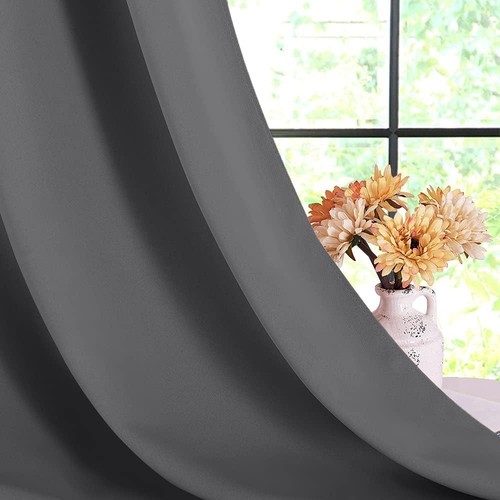 NICETOWN Tenda Corta Oscurante da Cucina Grigio 42"L x 45"L (Confezione da 2), - Foto 6 di 8