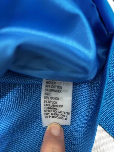 Giacca Peter Nygard taglia media blu con bottoni accentati argento tasche cerniera - Foto 7 di 7