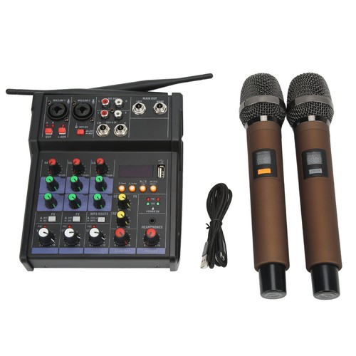 Metal Small Stereo Mixer With Wireless Microphones For Family