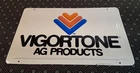 Original Vintage Vigortone AG Products metal tin sign 18"x11"wall art  room 1987