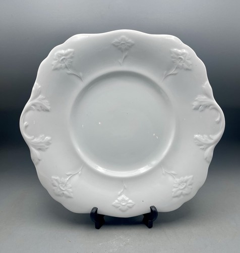 Bridgwood & Son Antique White Ironstone Plate 9.5” Embossed 1850s - Picture 5 of 8