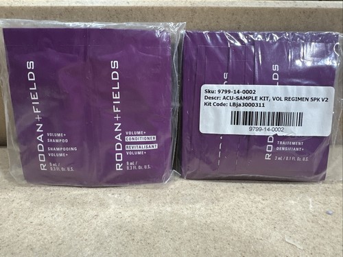 Rodan Fields Volumen Régimen Cabello Juego de 3 Piezas Muestra/Viaje. 10 juegos. Nuevo en paquete