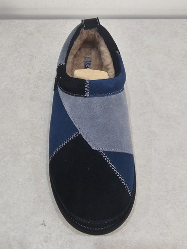 BNWT UGG Blue Black Tasman Reimagined Multi Suede Wool Fur Slippers Mens Size 11 - Picture 5 of 9