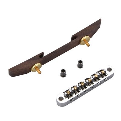 Copper Bridge Roller Saddles With Archtop Rosewood Base Jazz Guitar Bridge B