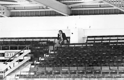 Aston Villa Manager Graham Turner a pensive mood sitting the stand- Old Photo
