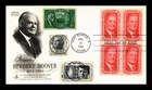 US COVER PRESIDENT HERBERT HOOVER FDC BLOCK OF 4 COMBO ARTCRAFT CACHET